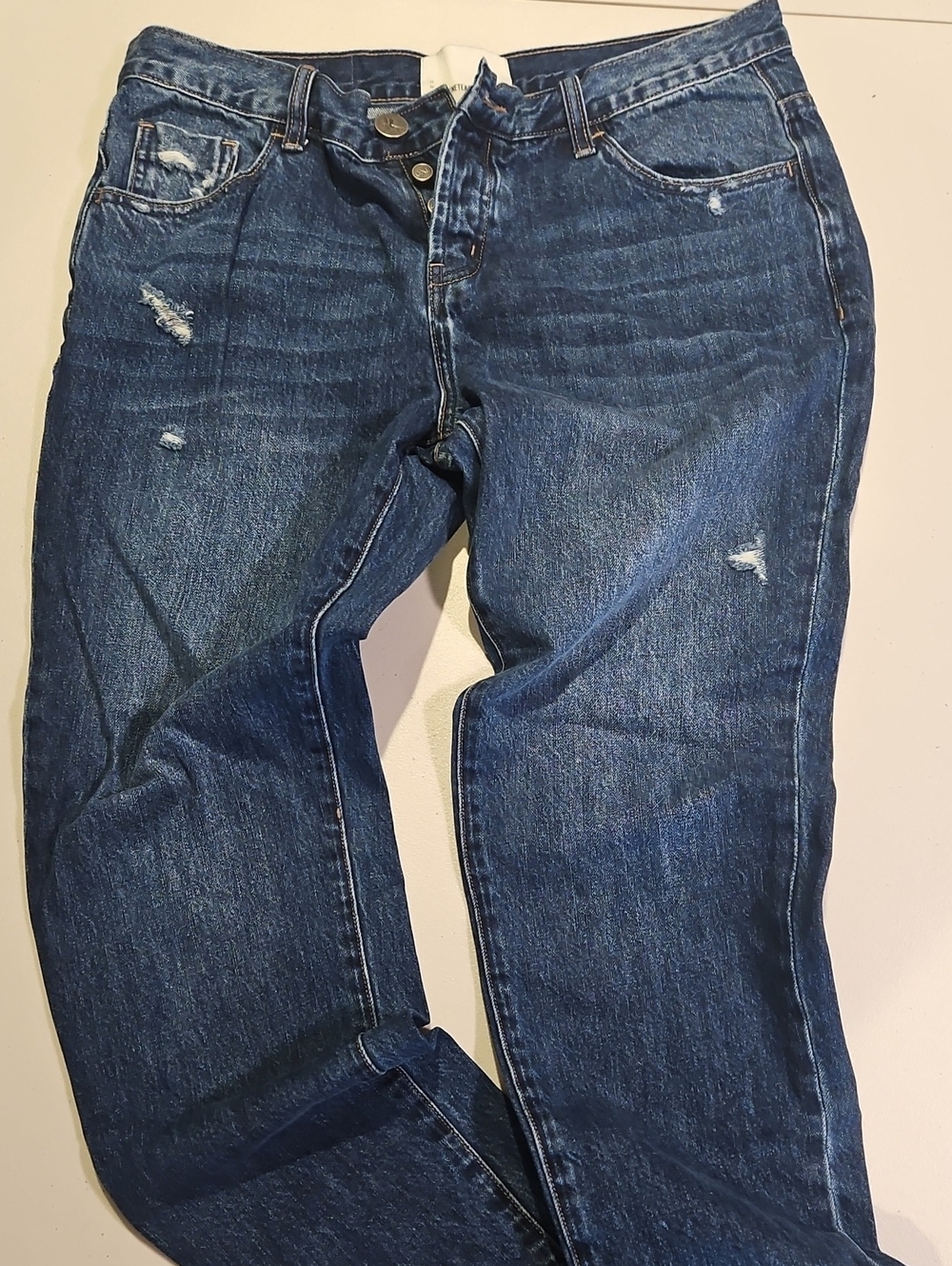 One Teaspoon Women's Dark Blue Denim Button Fly Jeans 0196